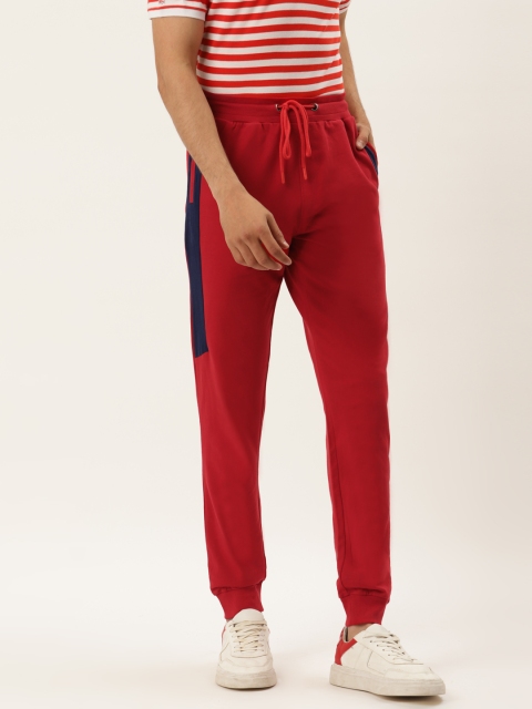 

AM SWAN Men Red Cotton Joggers