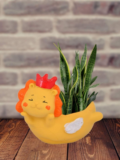 

Leafy Tales Yellow & Orange Jungle Lion Planter Pot