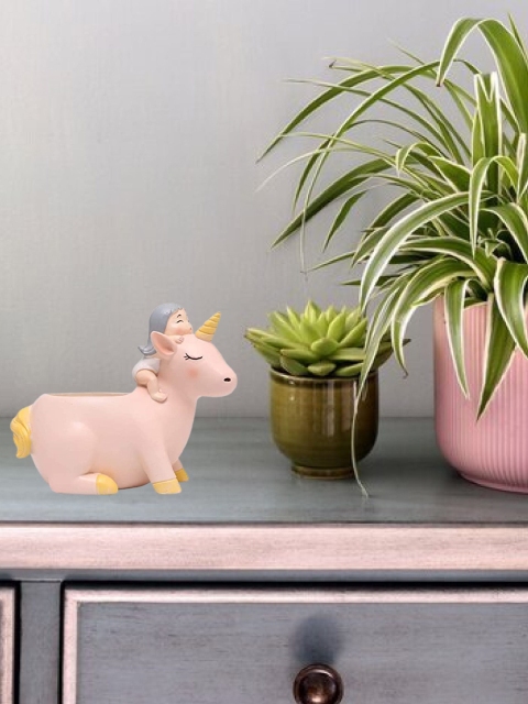 

Leafy Tales Pink & Yellow Patterned Resin Planter
