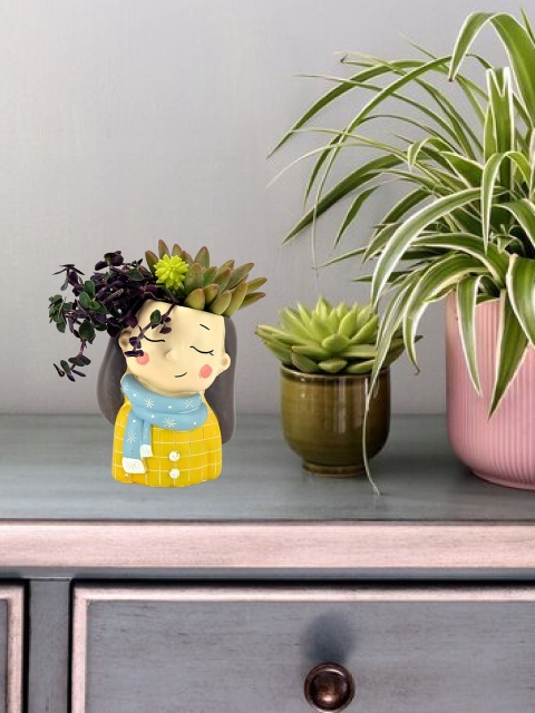 

Leafy Tales Multicolor Muffler Girl Shaped Planters, Yellow