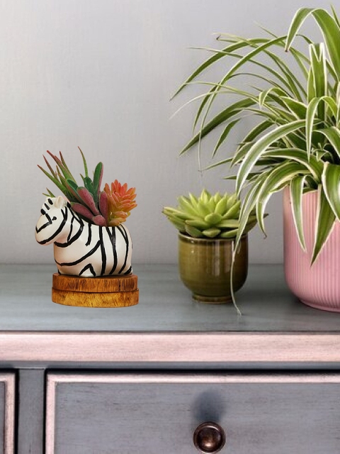 

Leafy Tales White & Black Zoo Zebra Planters
