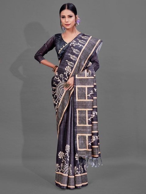 

KALINI Black & Beige Printed Saree