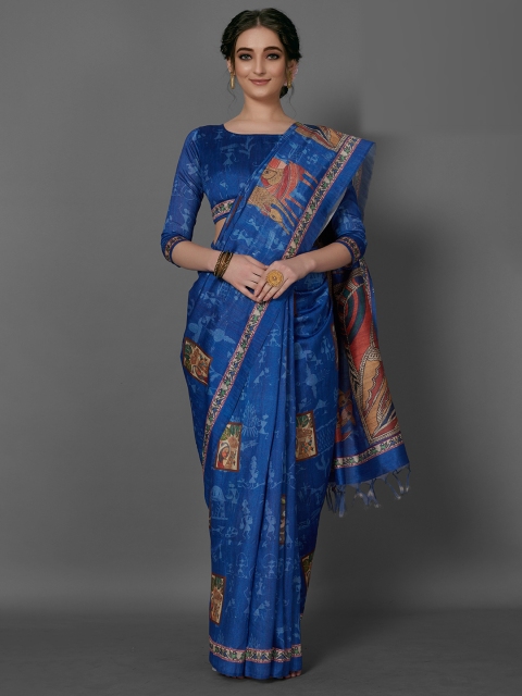 

KALINI Blue Ethnic Motifs Saree