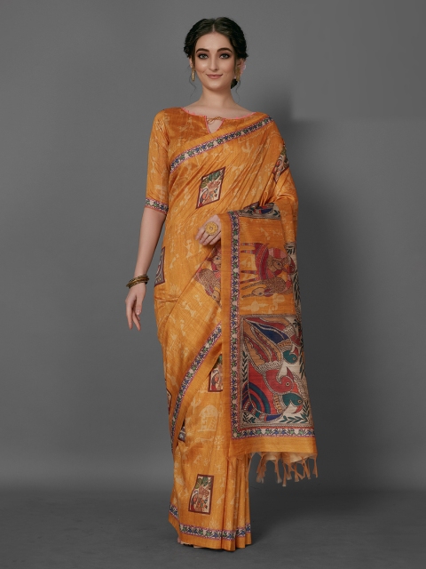 

KALINI Mustard Ethnic Motifs Saree