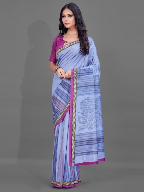 

KALINI Blue & Purple Art Silk Saree