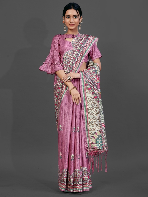 

KALINI Purple & Off White Ethnic Motifs Art Silk Saree