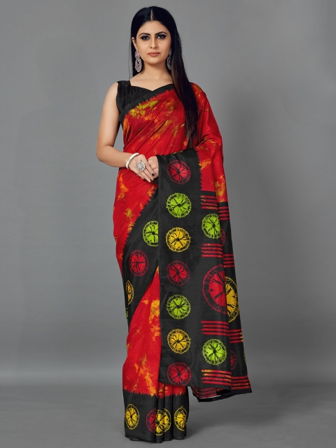 

KALINI Red & Black Silk Blend Saree