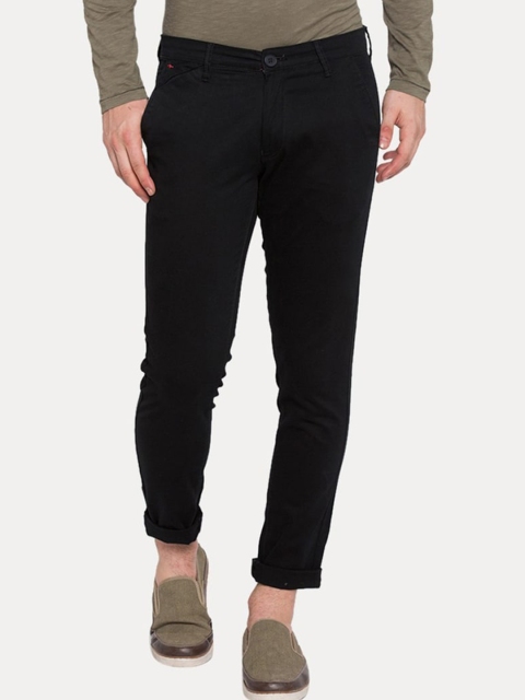 

SPYKAR Men Black Smart Slim Fit Chinos Trousers