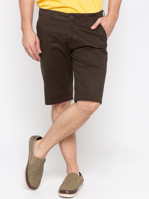

SPYKAR Men Olive Green Slim Fit Chino Shorts