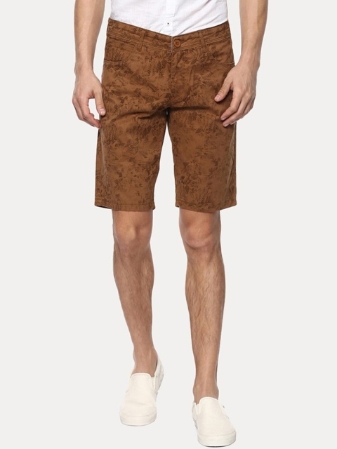 

SPYKAR Men Brown Ethnic Motifs Printed Smart Slim Fit Trousers