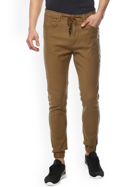

SPYKAR Men Brown Smart Slim Fit Joggers Trousers