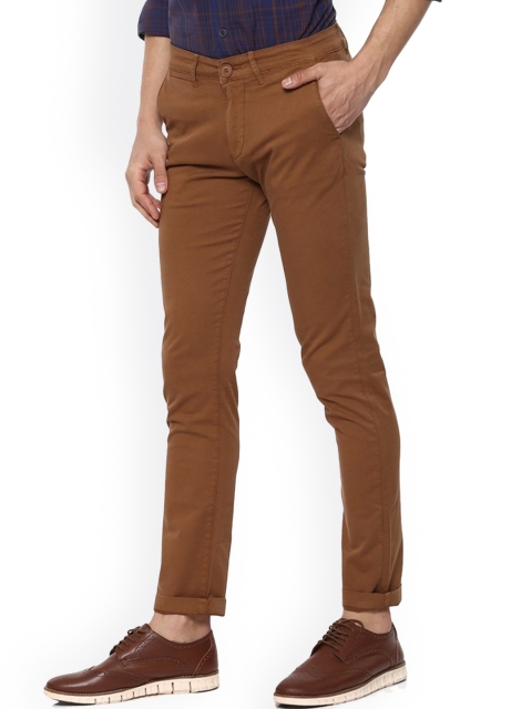 

SPYKAR Men Brown Solid Smart Slim Fit Cotton Trousers