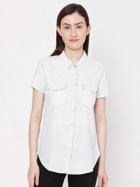 

SPYKAR Women Blue Casual Shirt