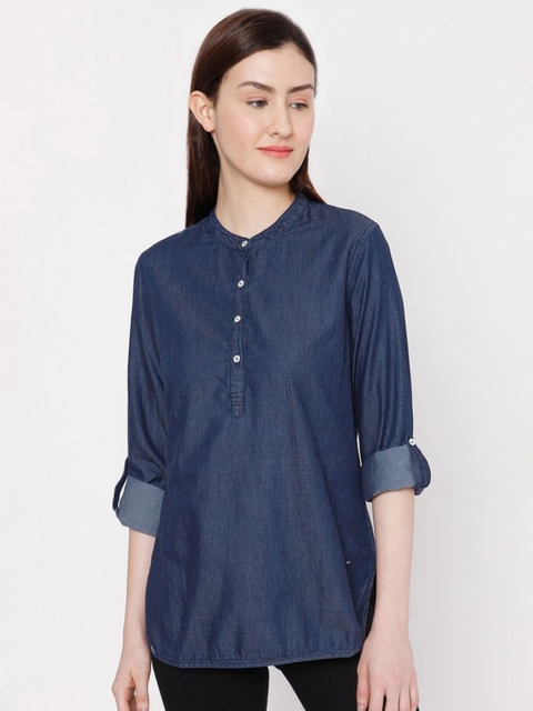 

SPYKAR Women Blue Regular Fit Shirt