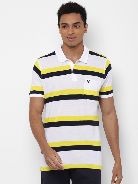 

Allen Solly Men White Striped Polo Collar T-shirt