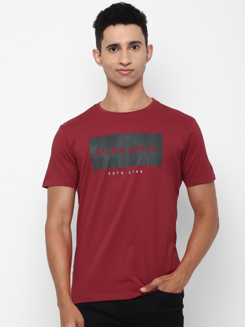 

Allen Solly Men Maroon Typography Printed Regular Fit T-shirt