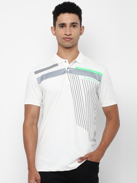 

Allen Solly Men White Printed Polo Collar T-shirt