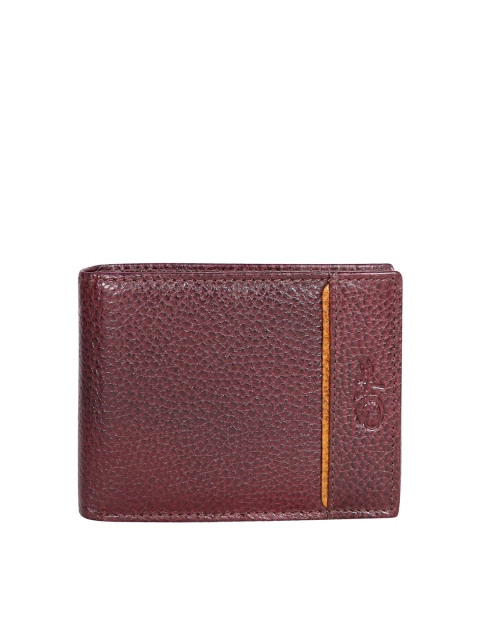 

Style SHOES Unisex Maroon Textured Leather RFID Two Fold Wallet