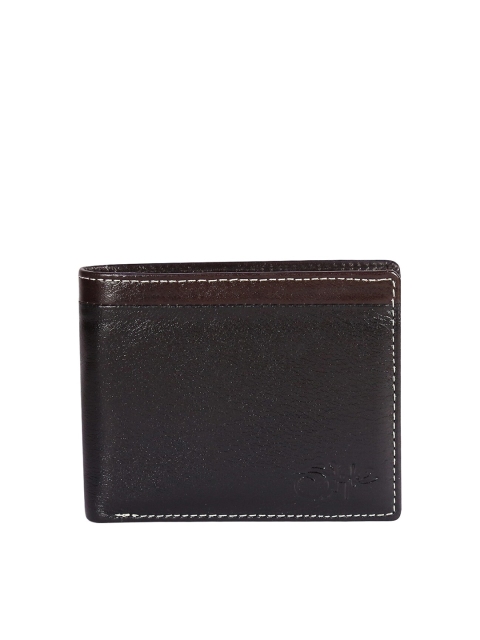 

Style SHOES Unisex Black Leather Two Fold Wallet