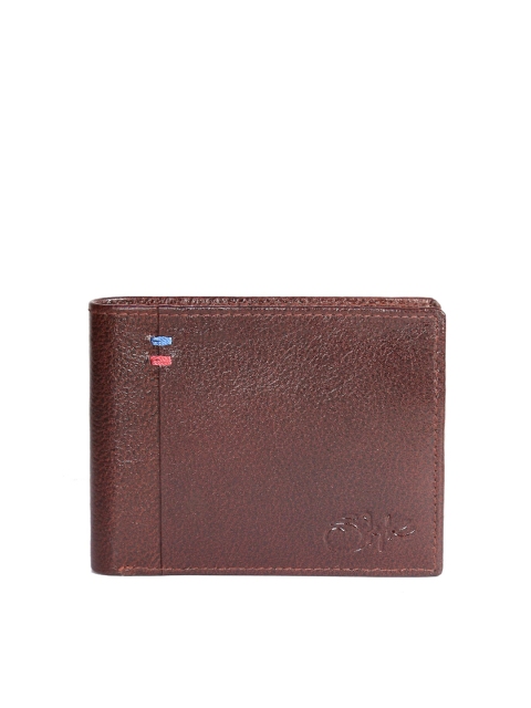 

Style SHOES Unisex Maroon Textured Leather RFID Two Fold Wallet