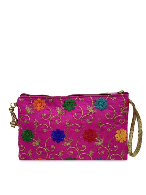 

LELYS Pink Embroidered Purse Clutch