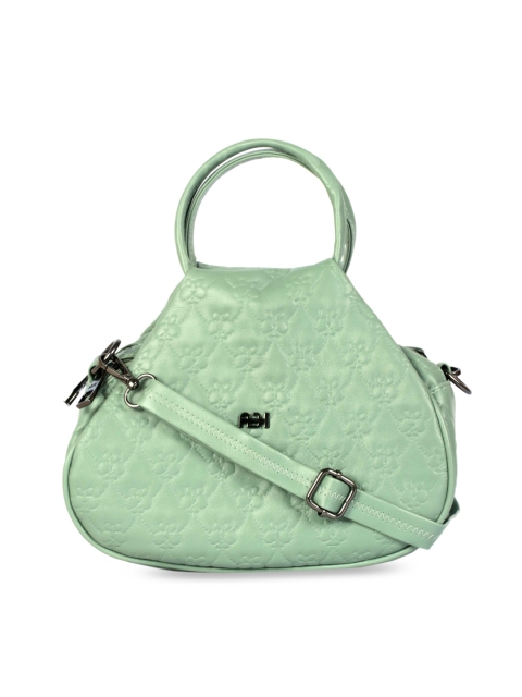 

LELYS Women Green Textured Leather Bucket Handheld Bag