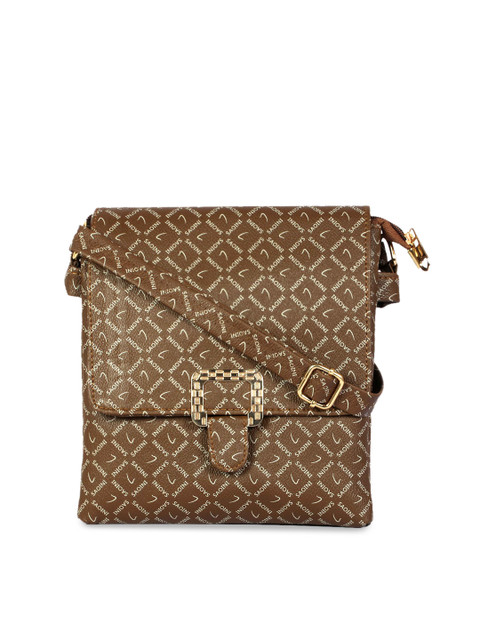 

LELYS Brown Printed PU Structured Sling Bag