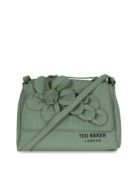 

LELYS Grey Floral Embellished Structured Sling Bag