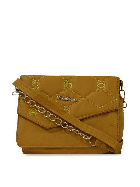 

LELYS Women Mustard Textured PU Structured Sling Bag with Quilted