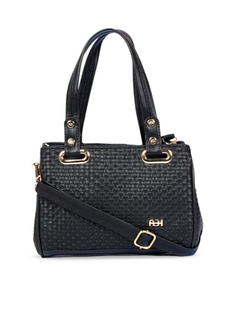 

LELYS Black Leather Structured Handheld Bag