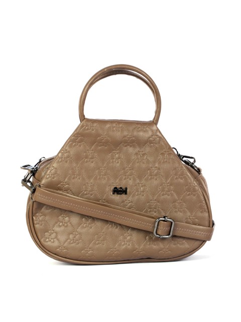 

LELYS Brown Leather Oversized Structured Handheld Bag