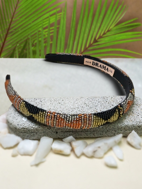 

HAIR DRAMA COMPANY Women Black Beaded Hairband