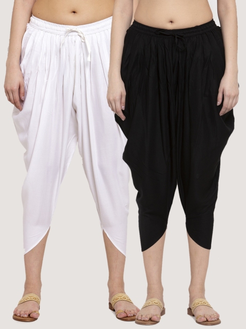 

Miaz Lifestyle Women Pack Of 2 Solid Loose-Fit Dhoti Salwars, Black