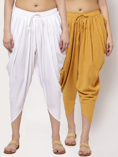 

Miaz Lifestyle Women Pack Of 2 Solid Loose-Fit Dhoti Salwar, Beige