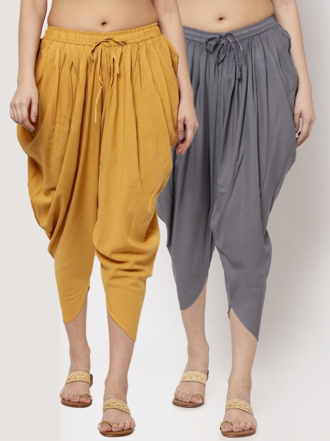 

Miaz Lifestyle Women Pack Of 2 Solid Loose-Fit Dhoti Salwar, Grey