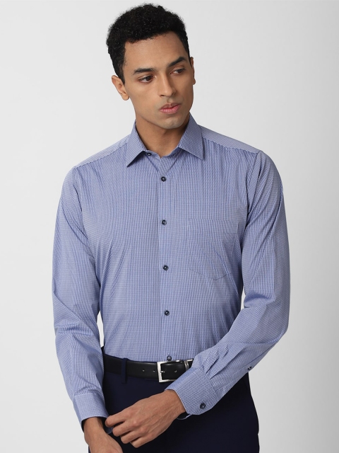 

Van Heusen Men Blue Checked Formal Shirt