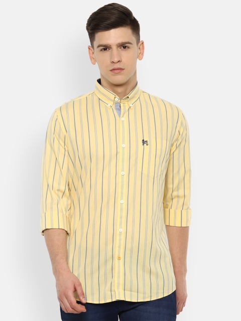 

Van Heusen Sport Men Yellow Striped Slim Fit Cotton Casual Shirt