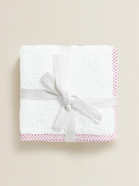 

THE BABY ATELIER Kids White Solid Pure Organic Cotton 550 GSM Bath Towels