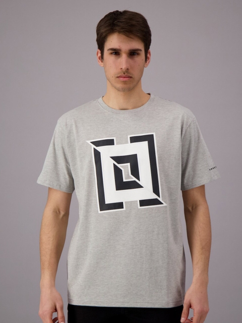 

FREESOUL Men Grey Melange Printed Regular Fit T-shirt