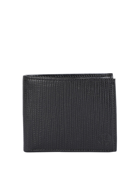 

ZEVORA Men Black Textured PU Two Fold Wallet