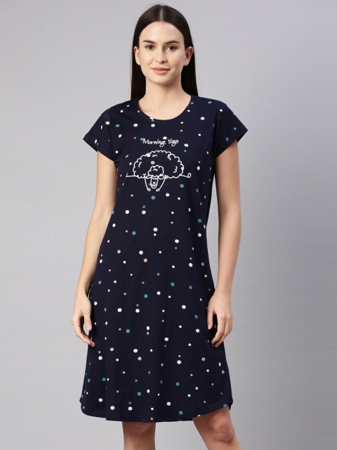 

GOLDSTROMS Navy Blue Printed Nightdress