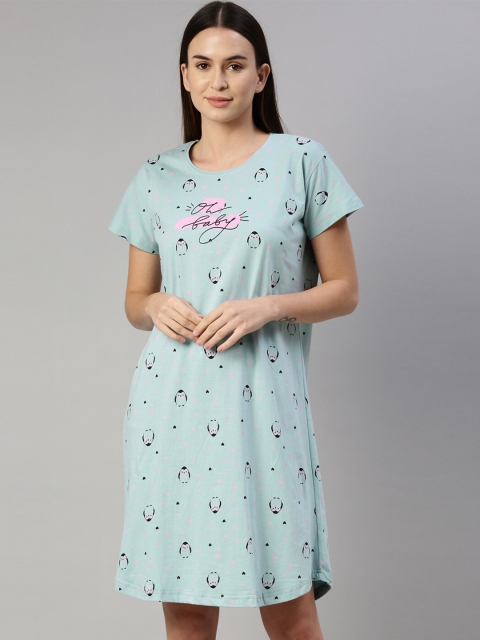 

GOLDSTROMS Sea Green Printed Nightdress