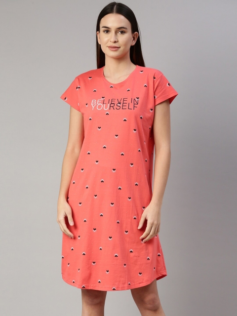 

GOLDSTROMS Peach-Coloured Printed Nightdress