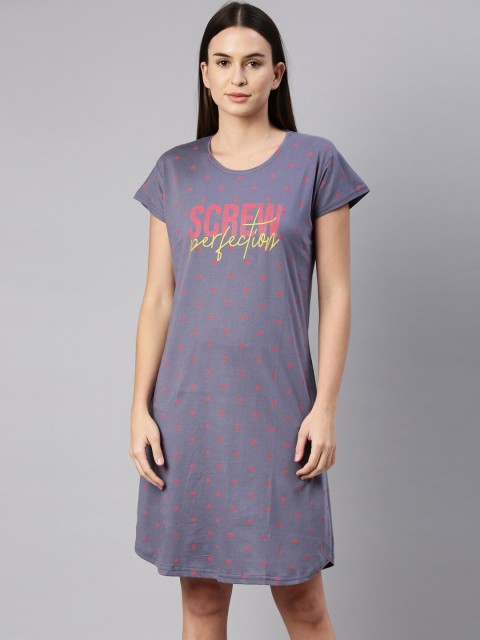 

GOLDSTROMS Women Grey Printed Nightdress