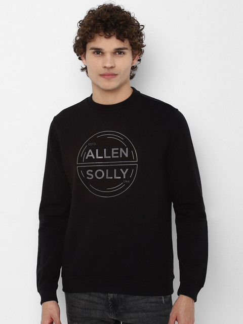 

Allen Solly Men Black Solid Typography Sweatshirt