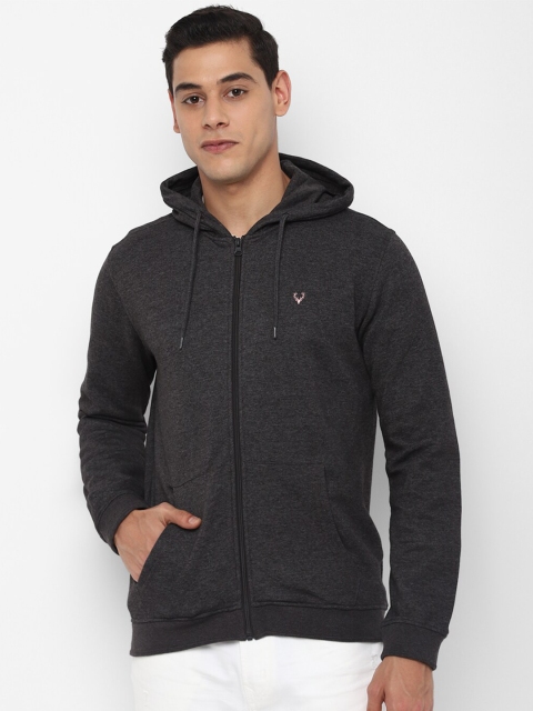 

Allen Solly Men Grey Solid Hooded Sweatshirt