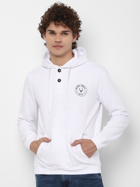

Allen Solly Men White Solid Hooded Sweatshirt
