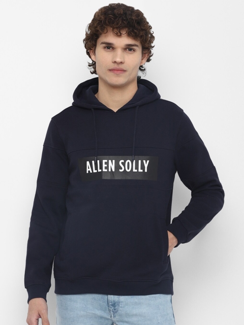 

Allen Solly Men Navy Blue Solid Hooded Sweatshirt