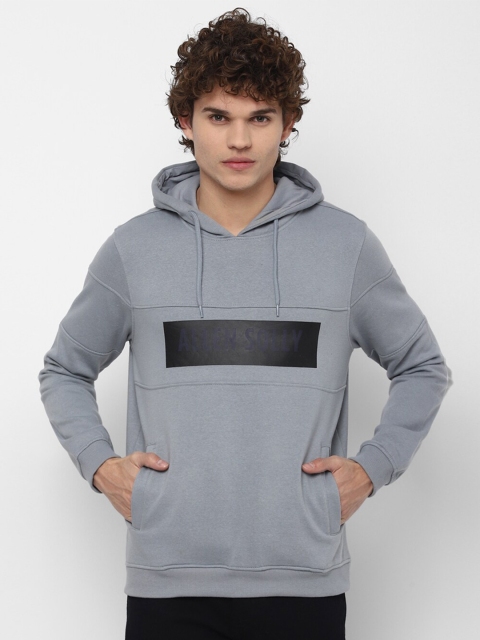 

Allen Solly Men Grey Solid Hooded Sweatshirt