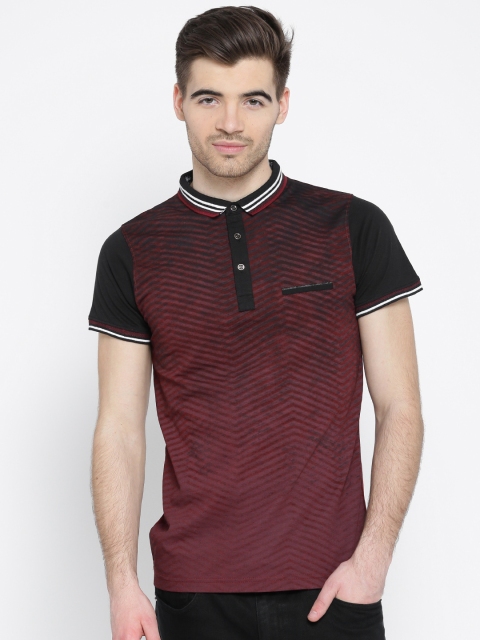 

Fort Collins Men Maroon Printed Polo Collar T-shirt